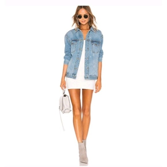 Free People Studded Distressed‎ Ripped Denim Trucker Jacket Boho Western - Picture 3 of 8